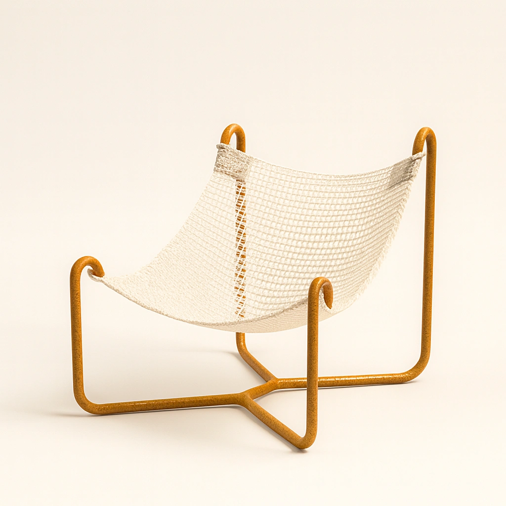 Sedia lounge in metallo e cotone bianco dal design moderno-woodhomecraft